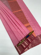 VSC901 - rose milk color body, pallu,blouse.