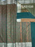 VSAS1038 - bottle green color body, pallu , blouse.