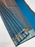 VSAS1040 - peacock blue color body, pallu , blouse.