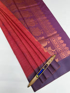 VSKC517 - dusky pink color body , violet color pallu , blouse.