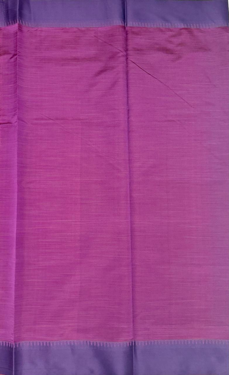 VSKC517 - dusky pink color body , violet color pallu , blouse.