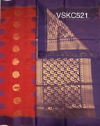 VSKC521 - red color body , violet color pallu , blouse.