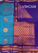 VSKC528 - blue color body , royal blue color pallu , blouse.