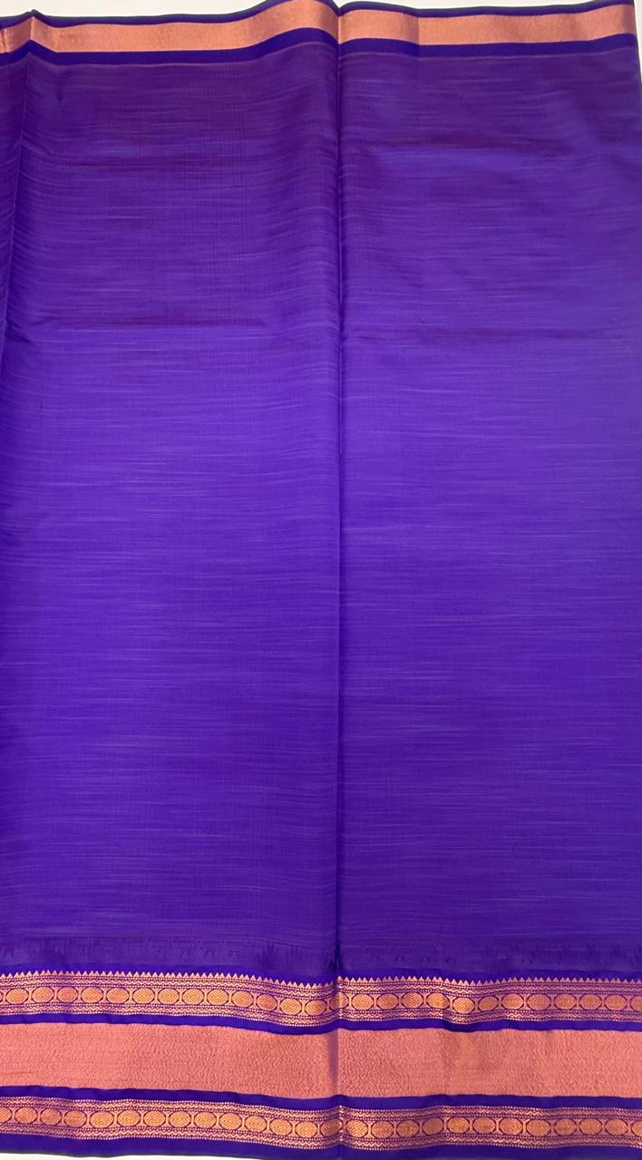 VSKC528 - blue color body , royal blue color pallu , blouse.