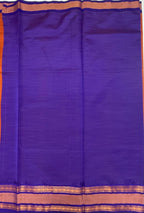 VSKC530 - honey brown color body , royal blue color pallu , blouse.