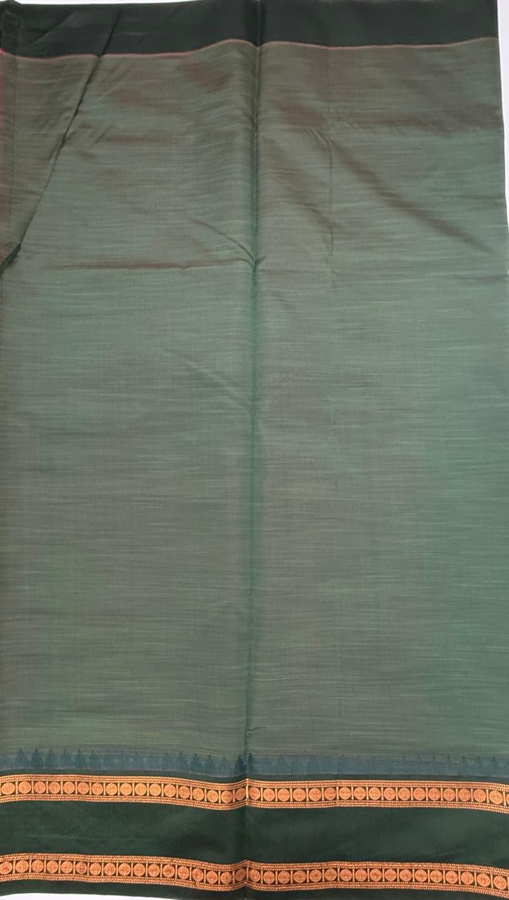 VSKC534 - pink color body , bottle green color pallu , blouse.