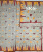 VSC904 - half white color body, pallu,blouse.