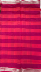 VSKC540 - sandal with violet color body , rani pink color pallu , blouse.