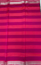 VSKC542 - green with sandal color body , rani pink&nbsp; color pallu , blouse.