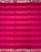 VSKC557 - yellow with black color body , rani pink color pallu , blouse.
