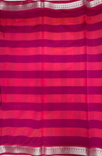 VSKC541 - violet with yellow color body , rani pink color pallu , blouse.