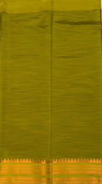 VSKC537 - blue color body , radium green color pallu , blouse.