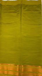 VSKC538 - honey brown color body , radium green color pallu , blouse.