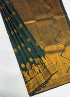 VSAS1057 - bottle green color body ,pallu , blouse.