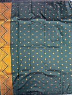 VSAS1057 - bottle green color body ,pallu , blouse.