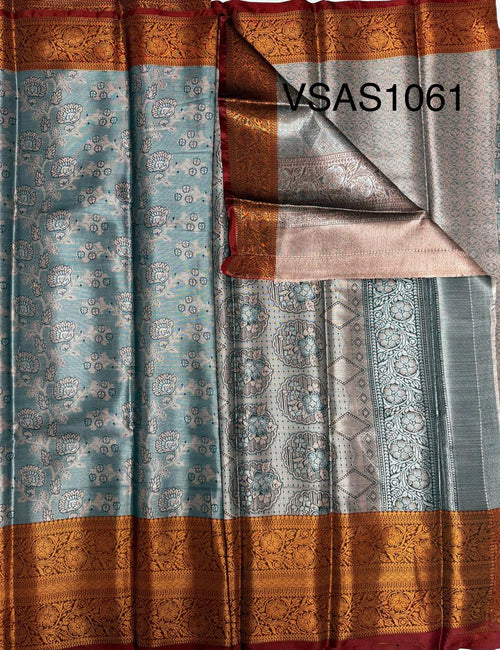 VSAS1061 - grey color body ,pallu , blouse.