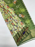 VSAS1071 - pista green color body , green color pallu , blouse.