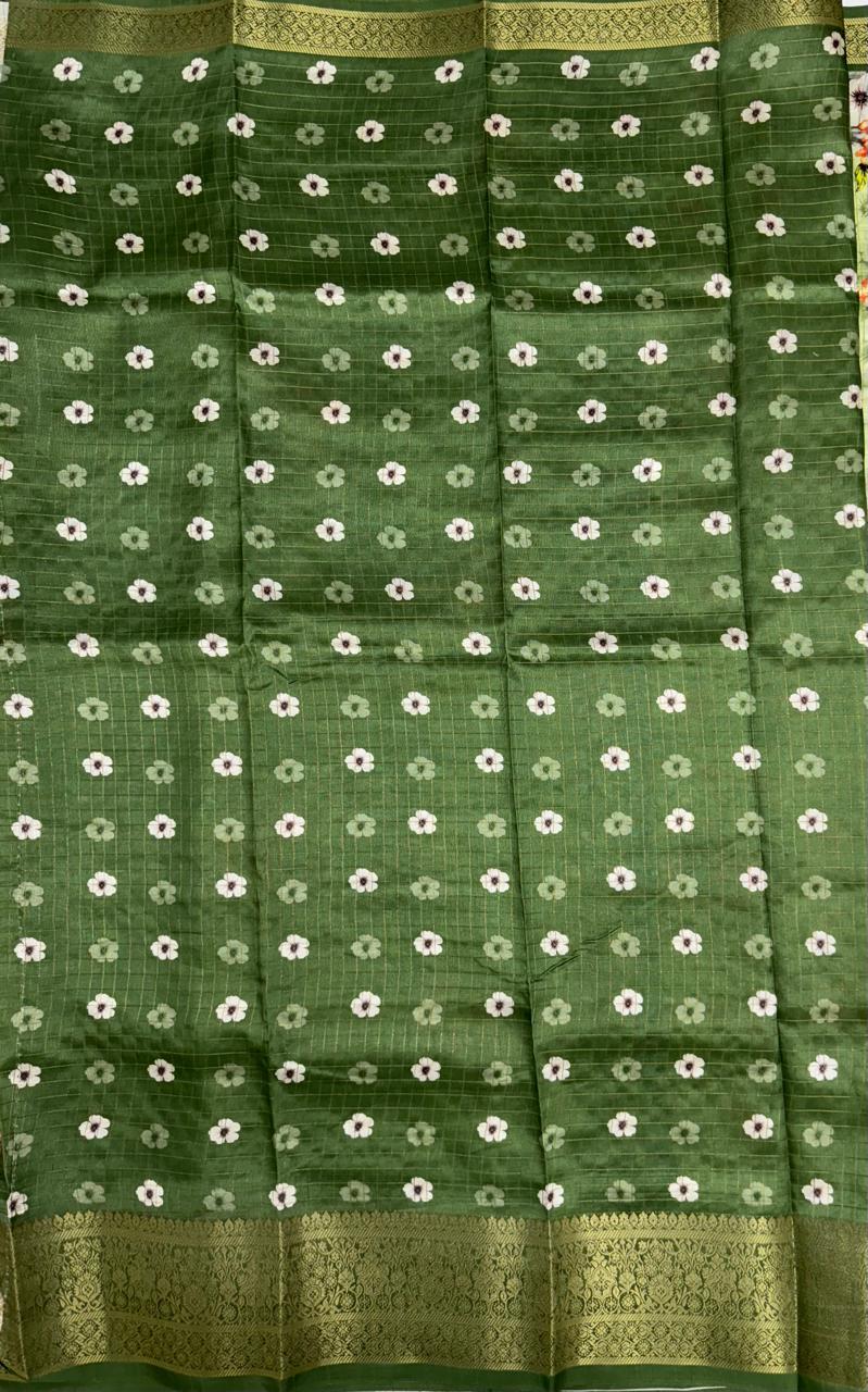 VSAS1071 - pista green color body , green color pallu , blouse.