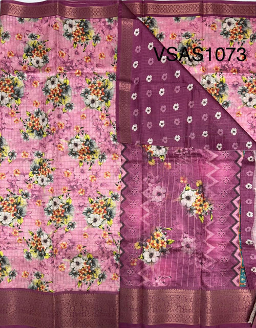 VSAS1073 - light pink color body , dusky pink color pallu , blouse.
