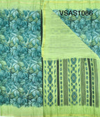 VSAS1086 - dark blue color body , light green color pallu , blouse.