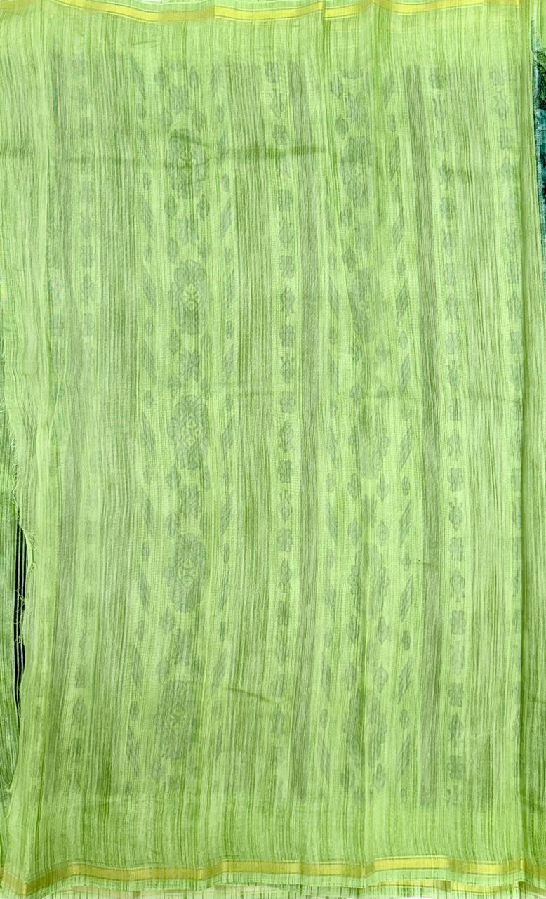 VSAS1086 - dark blue color body , light green color pallu , blouse.