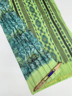 VSAS1086 - dark blue color body , light green color pallu , blouse.