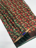 VSAS1097 - bottle green color body , red color pallu , blouse.