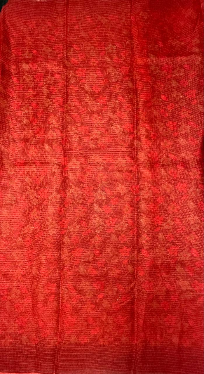 VSAS1097 - bottle green color body , red color pallu , blouse.