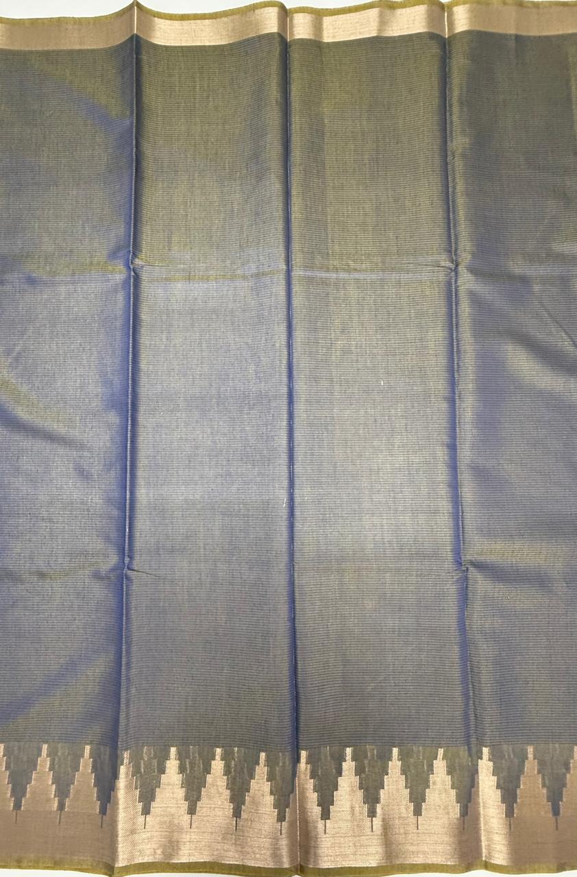 VSAS1109 - blue with green color body ,pallu , blouse.