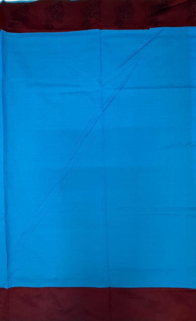 VSC924 - maroon color body , blue color pallu,blouse.