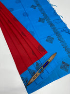 VSC926 - red color body , blue color pallu,blouse.