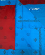 VSC926 - red color body , blue color pallu,blouse.