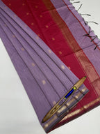 VSC930 - pastel lavender color body , purple color pallu,blouse.