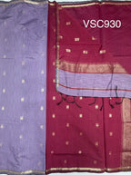 VSC930 - pastel lavender color body , purple color pallu,blouse.