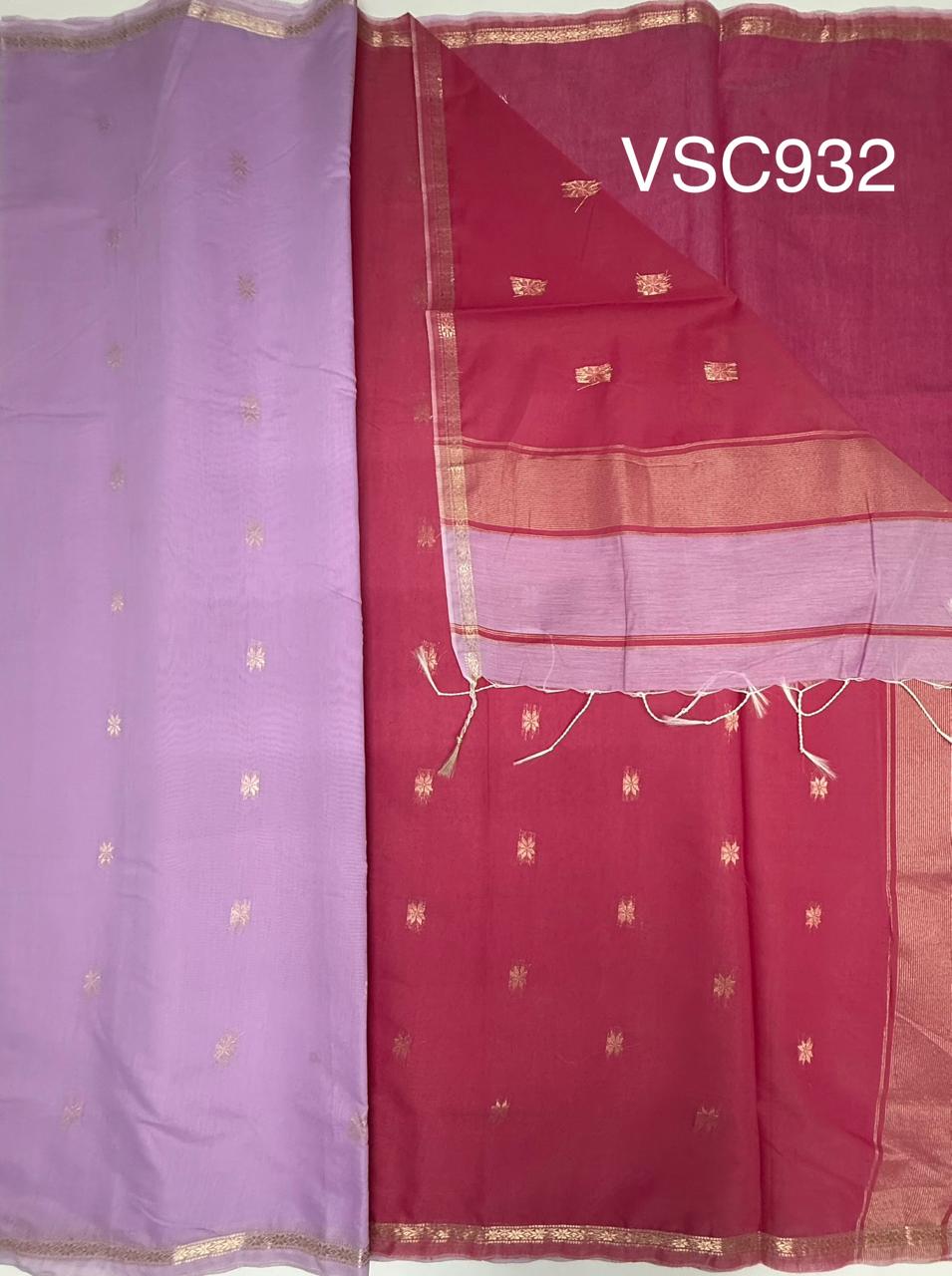 VSC932 - light lavender color body , pink color pallu,blouse.