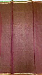 VSC933 - green color body, pink with green color pallu,blouse.