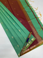 VSC933 - green color body, pink with green color pallu,blouse.