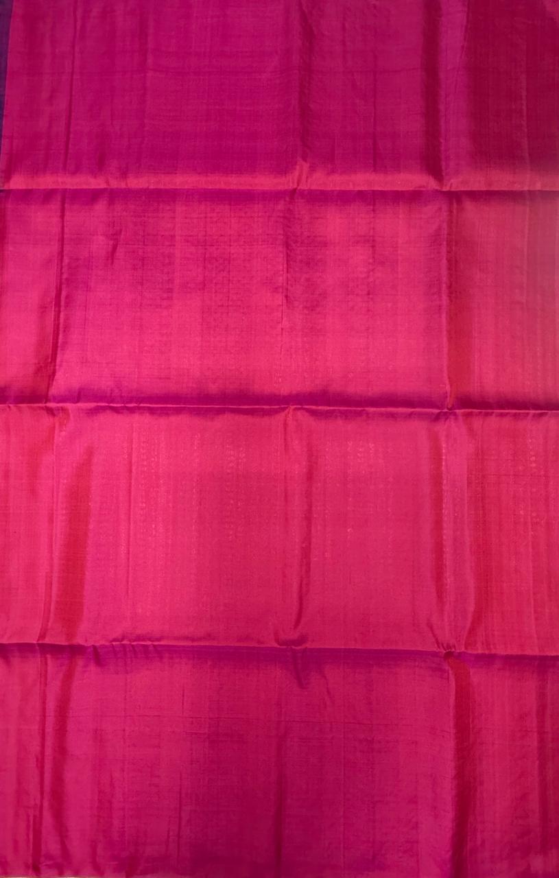 VSA618 - navy blue color body, & pink color pallu , blouse pure silk saree