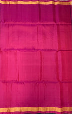 VSZB222 - navy blue color body , magenta color pallu , blouse - Pure silk saree