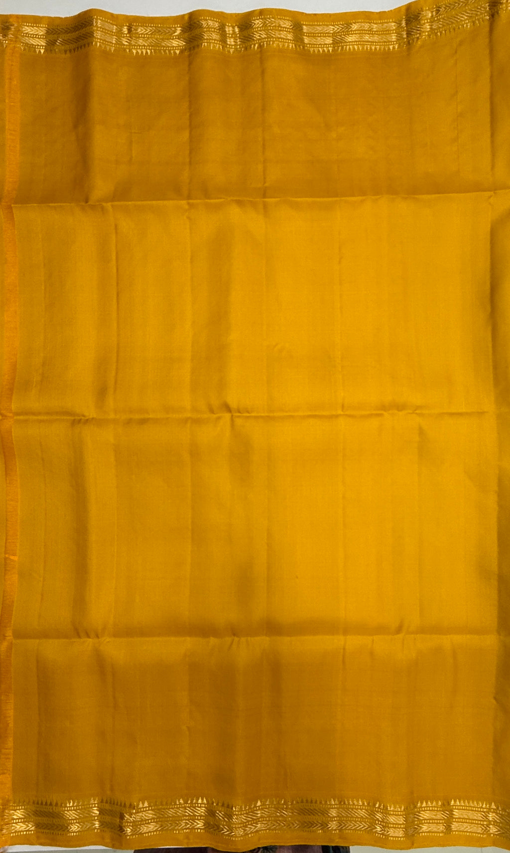 VSF1117 - beige color body , yellow color pallu,blouse - Pure silk saree
