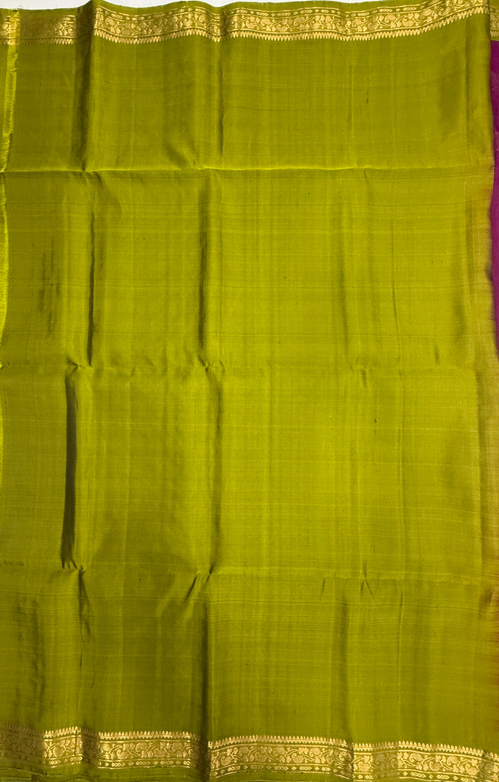VSF1120 - purple color body , green color pallu,blouse - Pure silk saree