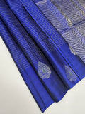 VSF1121 - ink blue color body , color pallu,blouse - Pure silk saree