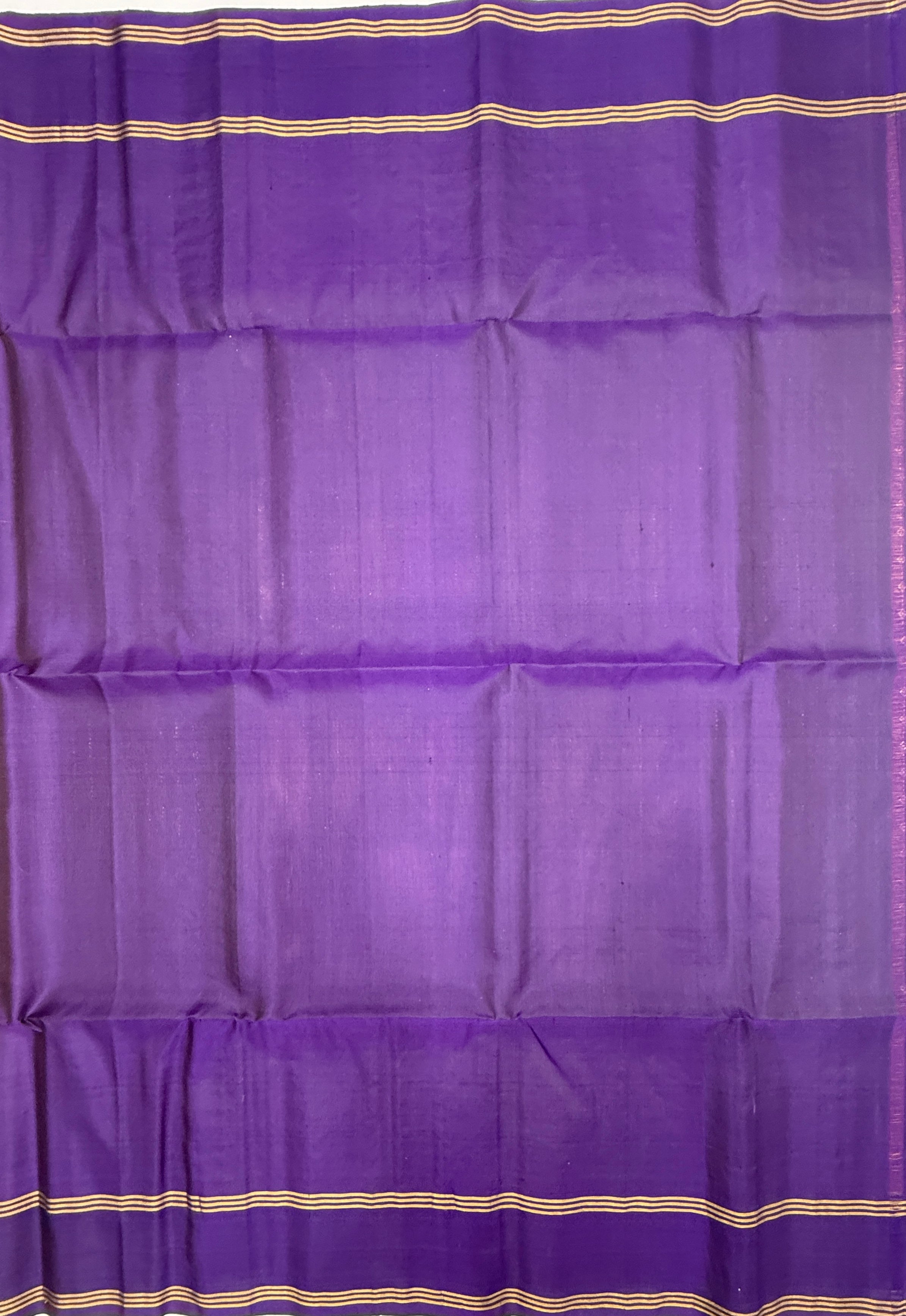 VSF1116 - peach with black color body , violet color pallu,blouse - Pure silk saree