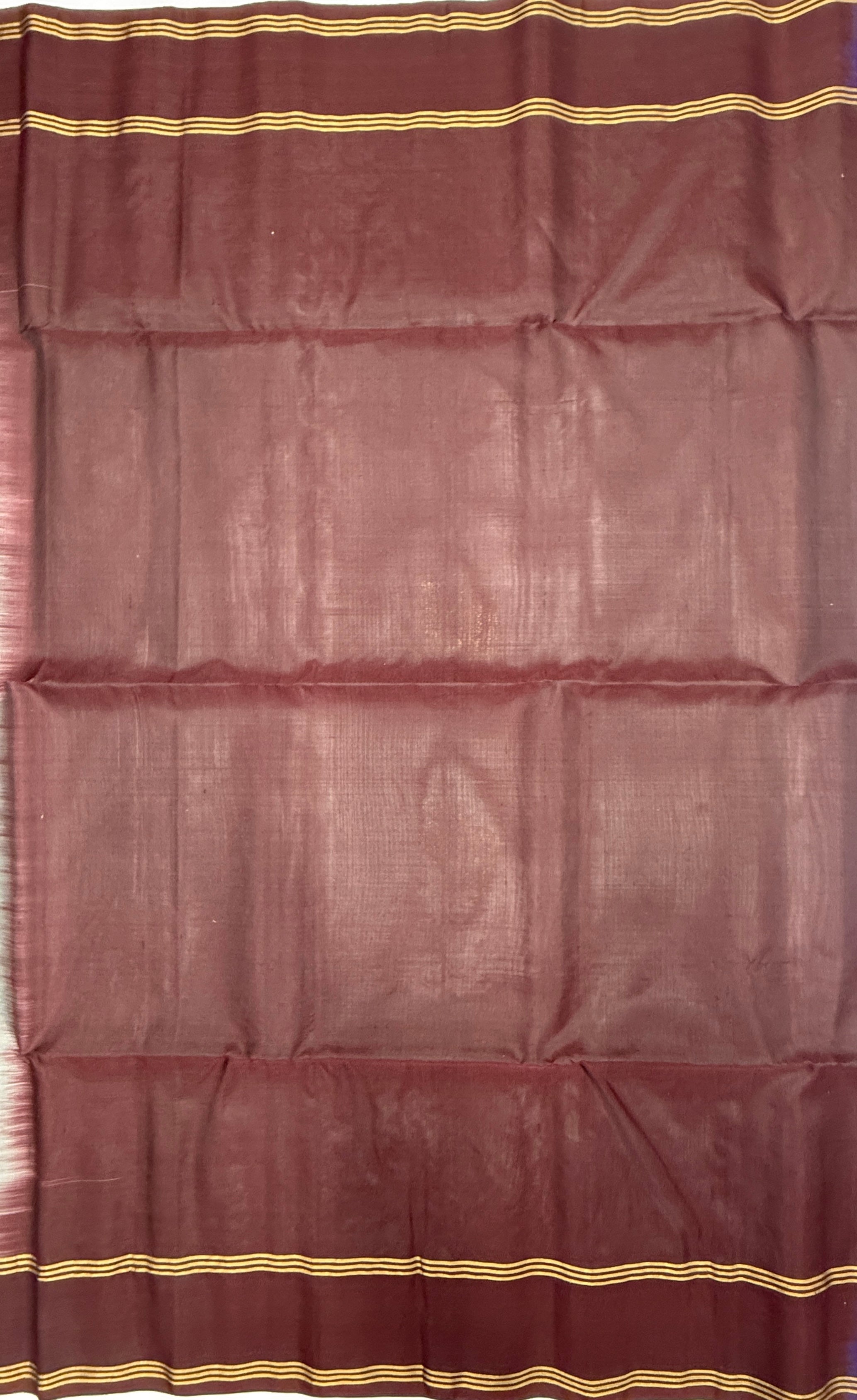 VSCB643 - grey color body , brown color pallu , blouse - Pure silk saree