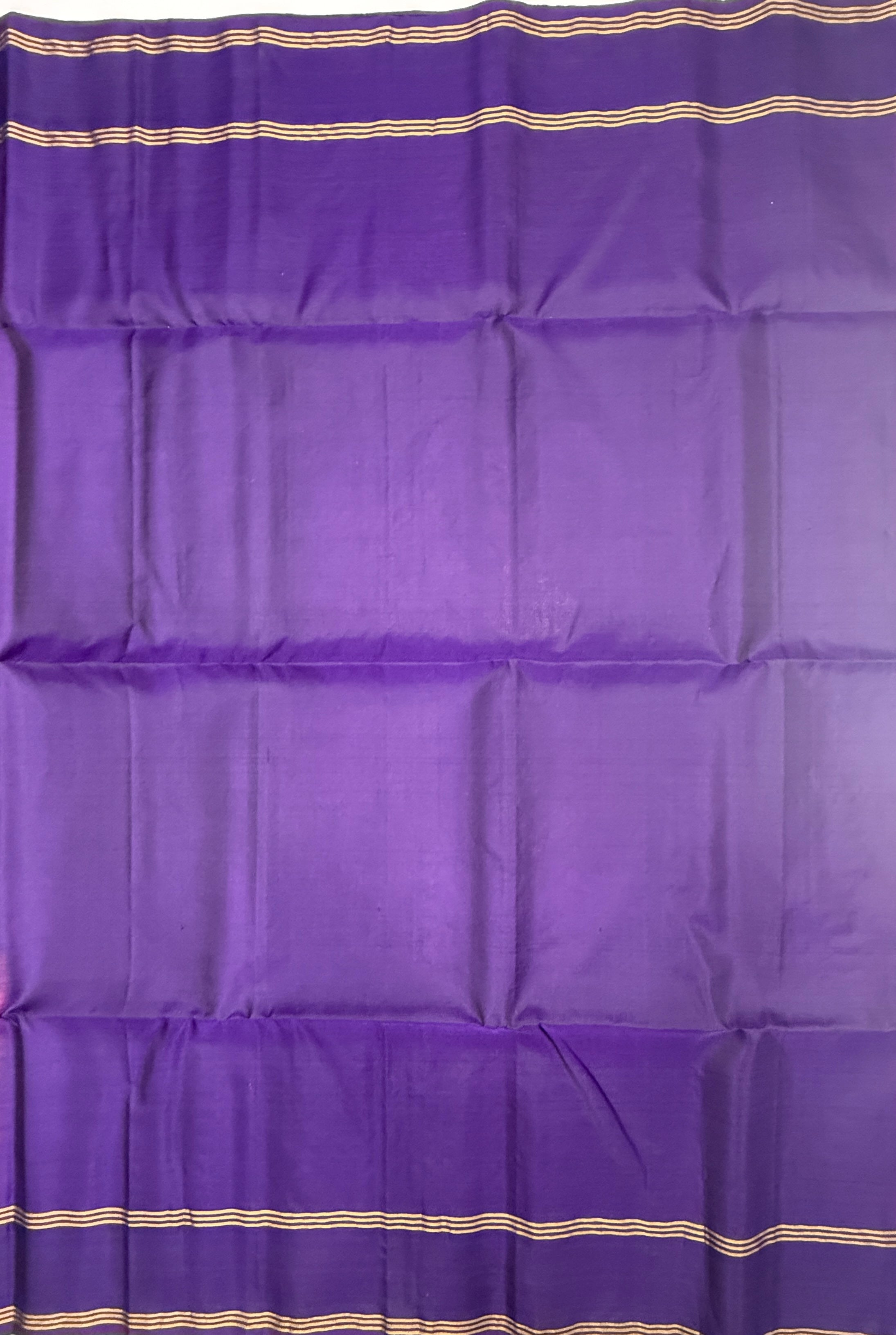 VSCB646 - purple color body , violet color pallu , blouse - Pure silk saree