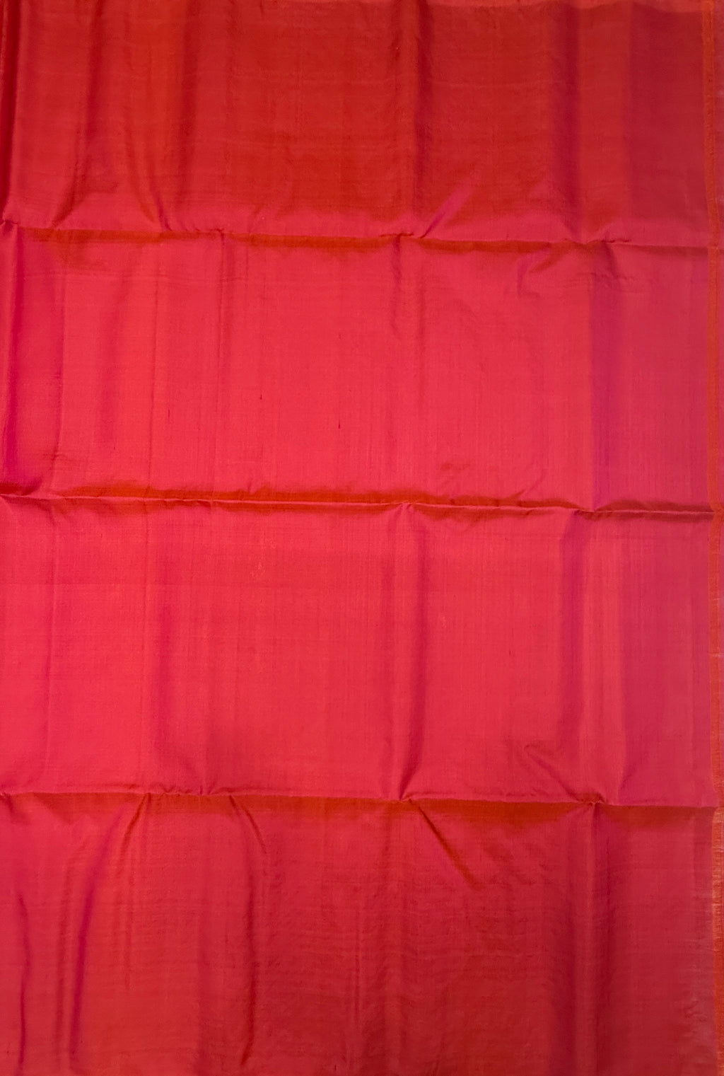 VST274 - pinkish orange color body , color pallu , blouse - Pure silk saree