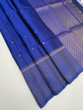 VST275 - royal blue color body , color pallu , blouse - Pure silk saree