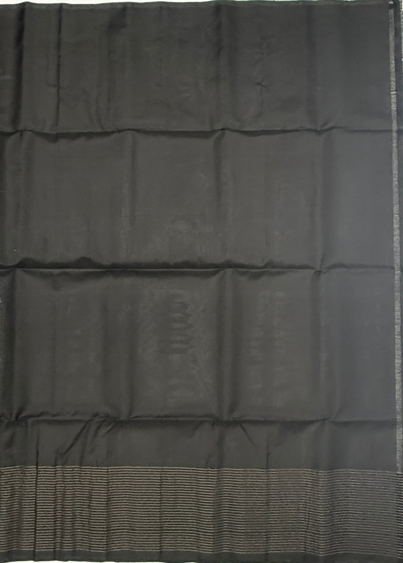 VST276 - grey color body , black color pallu , blouse - Pure silk saree