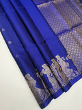 VST283 - royal blue color body , color pallu , blouse - Pure silk saree