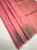 VST285 - light pink color body , color pallu , blouse - Pure silk saree